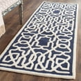 thumbnail image 4 of Safavieh Cambridge Collection CAM570M Handmade Moroccan Geometric Navy and Ivory Premium Wool Round Area Rug (6' Diameter), 4 of 9