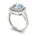 thumbnail image 2 of Solitaire with Accents Engagement Ring for Women - 1.615ct Natural Swiss Blue Topaz in 14K White Gold Promise Ring, 2 of 6