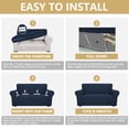 thumbnail image 3 of JIATER 1-Piece Sofa Cover Stretch Couch Cover Washable Sofa Slipcover Furniture Protector for Loveseat Sofa,Navy, 3 of 8