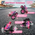 thumbnail image 3 of Wisairt Remote Control Monster Truck,1:16 4WD Shark RC Car with 360 Degrees Rotation Upright Stunt Car Toys for Kids Boys Girls Age 3+(Pink), 3 of 9