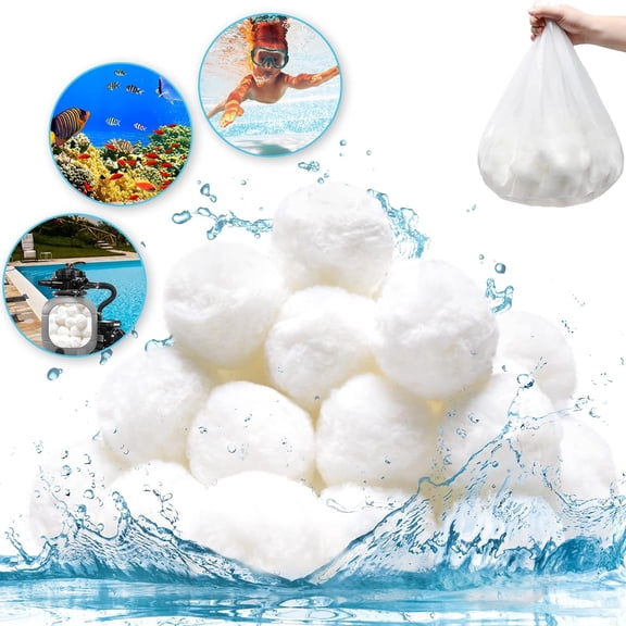 1.54lbs Pool Filter Balls for Sand Filter, Pool Filter Media Balls for Above Ground Pool Reusable Eco-Friendly Sand Filter Balls Instead of Sand(Equals 50 lbs Pool Filter Sand)