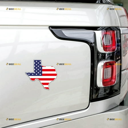Texas Map USA Flag Car Magnet Magnetic Sticker Decal - 2 Pack Reflective 4" - for Truck Door Fridge Reusable Waterproof