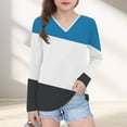 thumbnail image 2 of Ashirexll Long Sleeve Shirts Winter Tops for Girls 2-14 Years Stripe Fashion Casual V-Neck Long Sleeve Top for Spring and Fall, 2 of 7