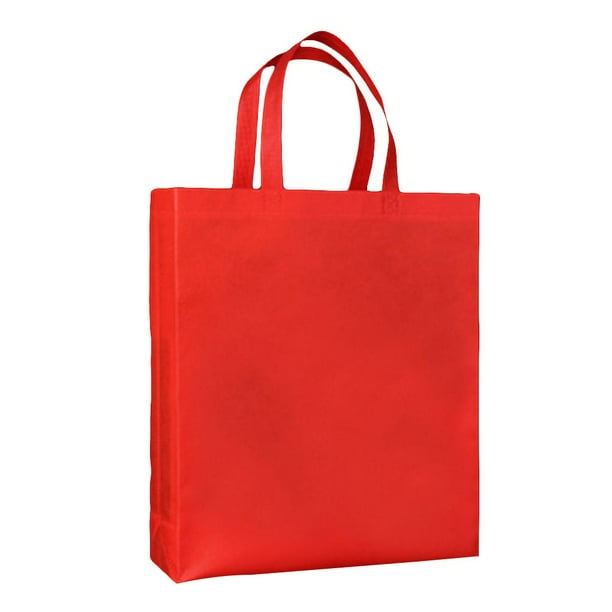 Youkk Reusable Non Woven Shopping Bag Solid Color Foldable Grocery Convenient Tote Eco Friendly Storage Handbag Red 38 30 10cm