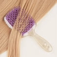 thumbnail image 4 of Peine de masaje hueco de malla dorada transparente con destellos para cabello sin nudos, peine de forma esponjosa de doble uso seco y húmedo, 4 of 6