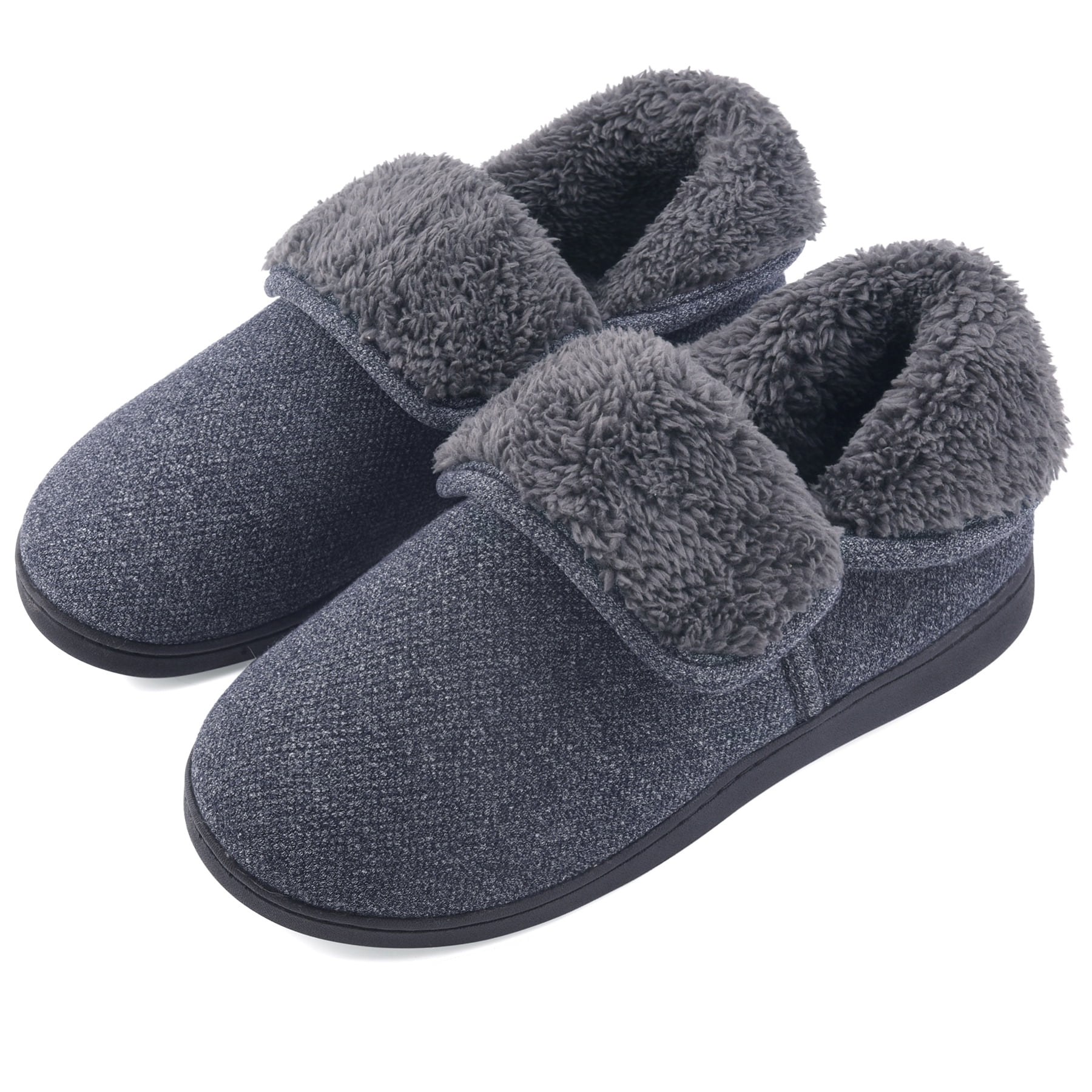 VONMAY Men's Fuzzy Slippers Boots Memory Foam Booties Comfy House Shoes Indoor Outdoor