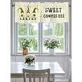 thumbnail image 4 of Curtain Valance for Windows,Farm Dwarf Sweet Gnome Bee Watercolor Yellow Stripes Kitchen Valances Rod Pocket Short Curtains,Pastoral Flower Black Lines Window Treatment Panel for Bedroom 60"x18", 4 of 7