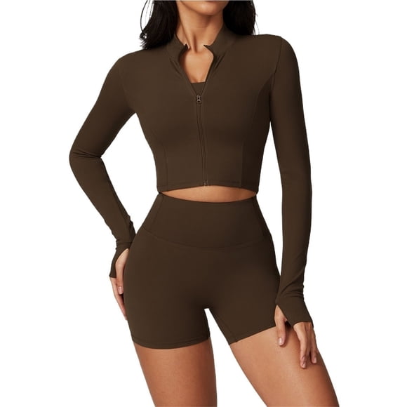 Chaqueta de Yoga for mujer, chaqueta de Yoga deportiva for correr al aire libre con cremallera, chaqueta de manga larga, ropa de Yoga de secado rápido for niñas