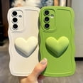 thumbnail image 3 of Compatible with Samsung Galaxy A34 5G Cute 3D Love Heart Phone Case,Solid Color Curly Wave Frame A34 5G Case Women Soft Shockproof Bumper Cover (Black, Samsung Galaxy A34), 3 of 12