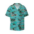 thumbnail image 3 of Goofa Hawaii Palms Printed Men's Casual Short-sleeved Shirt,Lightweight Breathable Button-down,Summer Casual men's top,Versatile Fashion shirt-Small, 3 of 7