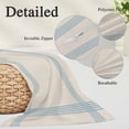 thumbnail image 6 of Blue Striped King Size Pillow Cover, Pillowcase Protectors with Zipper, Breathable Decorative Throw Pillow Case Cover, Farmhouse Beige Geometric Minimalist Pillow Shams for Couch Sofa 20x36Inch, 6 of 8