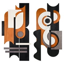 "Honeyed Dusk I & II" Hand Made & Hand Finished Dimensional Solid Wood Abstracts