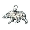 thumbnail image 1 of Sterling Silver 30" 1.2mm Box Chain Left Facing Walking California Grizzly Bear Pendant Necklace, 1 of 2