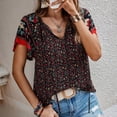 thumbnail image 2 of Bogo Summer Tops For Women 2025 Trendy Boho Womens Tops Dressy Casual 3/4 Sleeve Red Blouses For Women Casual T Shirts For Women Graphic Country, 2 of 5