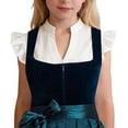 thumbnail image 3 of Krdevn Ruffle Sleeve Button Front V-Neck Crop Top Casual Dressy Blouse (Little Girls, Big Girls),7-8 Years, 3 of 4