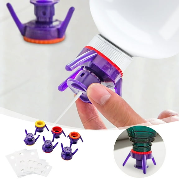 6Pcs Bottle Emptying Kit Practical Evacuation Cap Down Bottle Dispenser Cap for Shampoo Lotion Containers