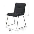 thumbnail image 5 of Fabric Tufted Metal Dining Chair with Sled Legs Support, Set of 2,Dark Gray - Saltoro Sherpi, 5 of 5
