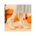 thumbnail image 6 of BLISSFUL STEP Women's Ankle Boots Platform Round Toe Zipper Block Heels Beige 9.5, 6 of 7