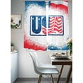 thumbnail image 4 of Independence Day Sheer Curtains 2 Panels Set Patriotic USA Flag Red Blue Stripe Star Sheer Window Curtains Light Filtering Rod Pocket Voile Drapes for Bedroom Living Room 52"X72", 4 of 9