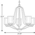 thumbnail image 2 of Kene Collection Five-Light Graphite Clear Glass Craftsman Chandelier Light, 2 of 2