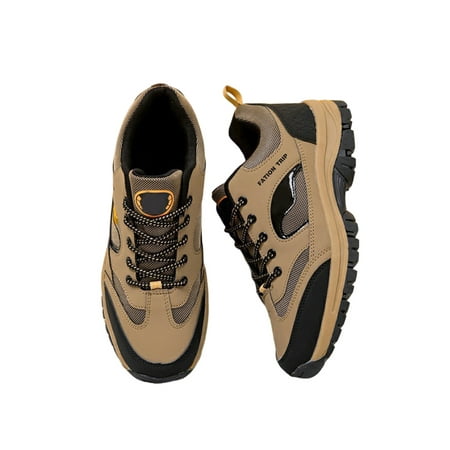 

Gomelly Men s Walking Shoes Outdoor Sneakers Lace Up Hiking Shoe Lightweight Trekking Sneaker Camping Sports Brown 9.5