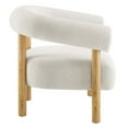 thumbnail image 3 of Armchair Accent Chair, Ivory White Natural, Fabric, Living Kitchen Cafe Bistro Hospitality Restaurant, Modern Contemporary HB36294, 3 of 9