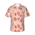 thumbnail image 2 of Xecao Strawberry print Hawaiian shirt - a stylish short-sleeve button-down for men, perfect for casual beach and tropical outings., 2 of 9