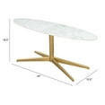 thumbnail image 2 of Zuo Modern 101538 Parker 14" Wide Marble Top Steel Coffee Table, 2 of 7