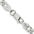 thumbnail image 5 of 925 Sterling Silver 5.65mm 6 Side Diamond-Cut Flat Double Curb Chain Bracelet for Women 7", 5 of 6