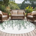 thumbnail image 4 of Round Area Rugs Collection 6 Ft, Green Eucalyptus Leaves Non-Slip Residential Carpet, Summer Botanical Weeping Watercolor Indoor Crawling Mats Runner Rugs for Living Room/Dining Room/Bedroom, 4 of 8