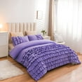 thumbnail image 2 of NTBED Purple Ruffle Comforter Set Twin Size Multi-Layers Ruffled Shabby Chic Bedding Set for Girls Women, 2 of 6