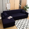 thumbnail image 2 of SHANNA Sectional Couch Covers, 2pcs L-Shaped Sofa Covers Furniture Slipcovers with 2pcs Pillowcases, L-Type Sofa Cover 3 Seats (74-90 in) + 3 Seats (74-90 in), 2 of 8