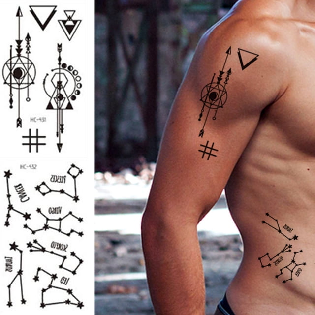 Cuadros Decorativos 15 uds, tatuaje adhesivo para brazo, tatuajes geniales impermeables, tatuaje de dibujos animados 3D para hombres y mujeres Wdftyju embutido en tela