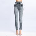 thumbnail image 4 of 2025 Leggings pour Femmes Leggings pour Femmes Élastiques Collants de Course pour Femmes Jeans Leggings Thermiques à Rayures Jupe d'Enseignante Imprimée Imitation Denim Leggings Leggings pour Femmes Collants Pantalon de Randonnée Ensembles Hanche Yoga, 4 of 8