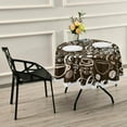 thumbnail image 7 of SKYSONIC Coffee Cute Doodle Cup Tablecloth Round Tablecloths Polyester Tablecover Cloths Washable Tabletop Runner Kitchen Party Picnic Dining Home Decor 60inch, 7 of 7