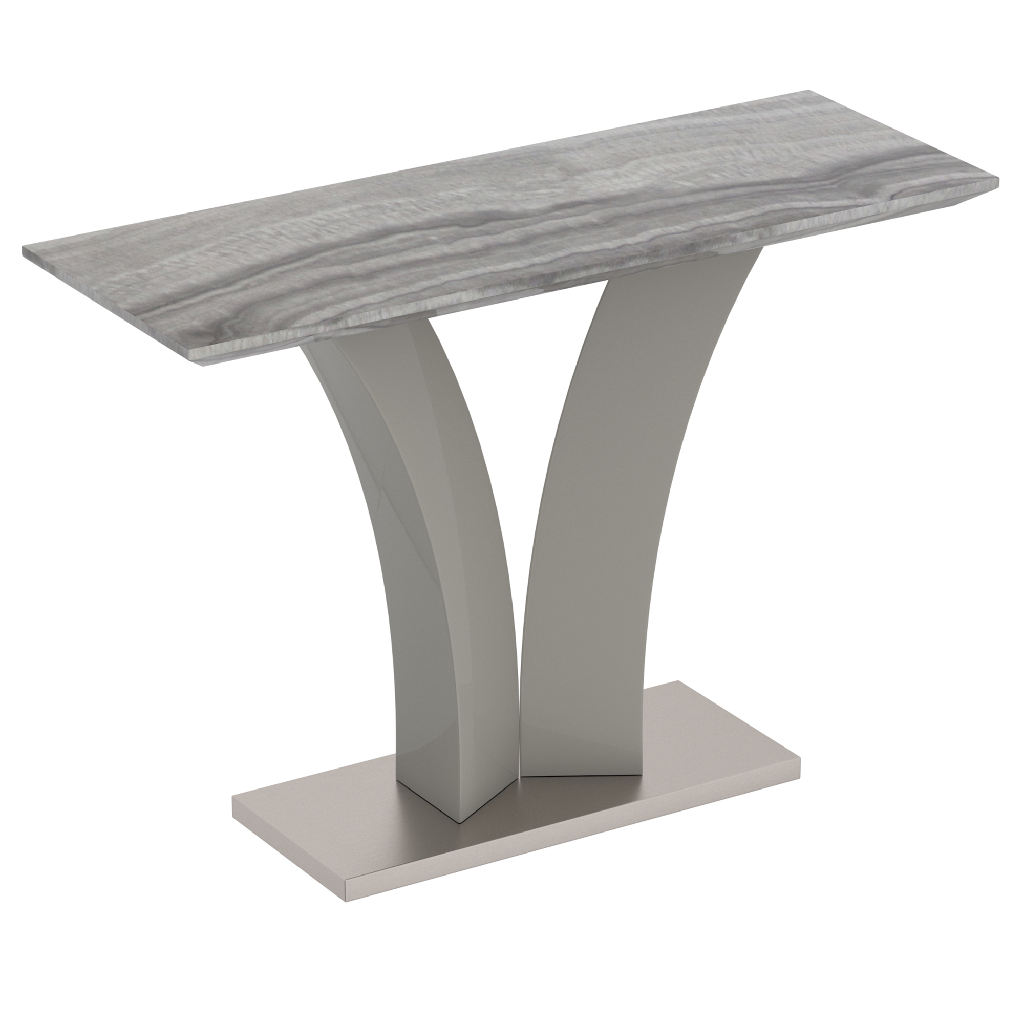 Contemporary Faux Marble & Stainless Steel Console Table