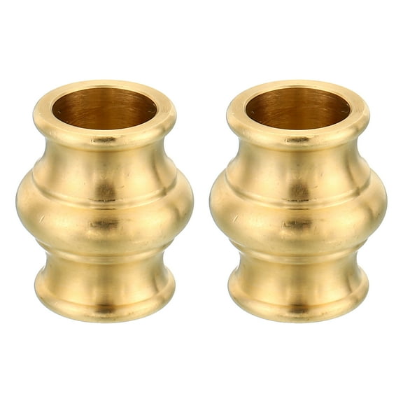 Uxcell 22x25mm Solid Brass Lamp Neck Threaded Turned Brass Spindle Slips Lamp Finial Pipe Coupling 2 Pack