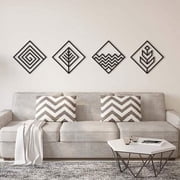 Hencely Four Elements Metal Wall Art - Set of 4, 15.75-inch Each Piece - Stylish Black Metal Decor