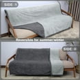 thumbnail image 3 of Catalonia Waterproof Blanket, Reversible Furniture Protector Cover Blanket, Super Cozy Fleece Sherpa Throw for Outdoor, Light Gray/Dark Gray, 80”x60”, 3 of 8