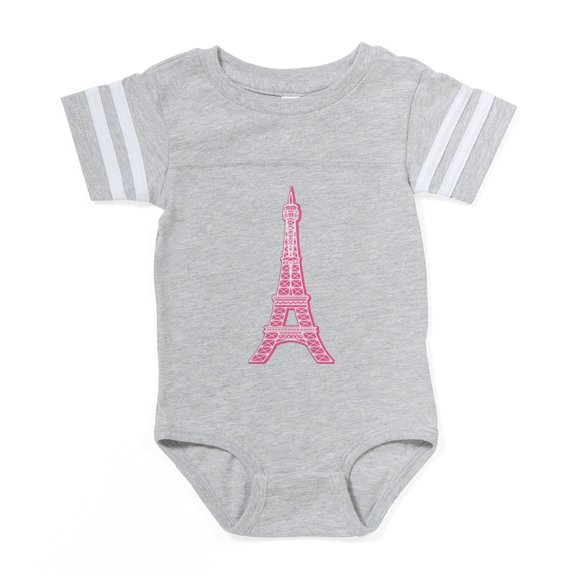 CafePress - EIFFEL TOWER PINK - Cute Infant Baby Football Bodysuit