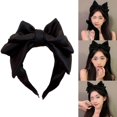 thumbnail image 2 of Black Oversized Headbands for Woman Anti-Slip Headbands with Bowknot Shape Headband for Girls Washing Face Sports, 2 of 4