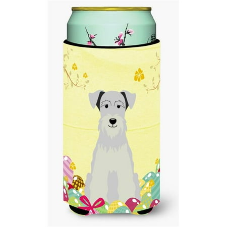 

Easter Eggs Miniature Schanuzer White Tall Boy Beverage Insulator Hugger