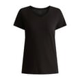 thumbnail image 5 of Time and Tru Women's Cotton V-Neck Tee with Short Sleeves, Sizes XS-XXXL, 5 of 5