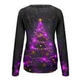 thumbnail image 6 of asdoklhq Christmas Christmas Tops for Womens' Christmas Santa Claus Printed Shoulder Length Long Sleeved Round Neck Top/shirt Multicolor 4X, 6 of 6