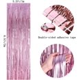 thumbnail image 5 of KIRIKOU Pack of 3 Pink Foil Fringe Curtains Backdrop Party Decoration, 3.2ft x 6.5ft Metallic Tinsel Curtain Photo Backdrop for Birthday Bachelorette Party Bridal Baby Shower Decorations, 5 of 5