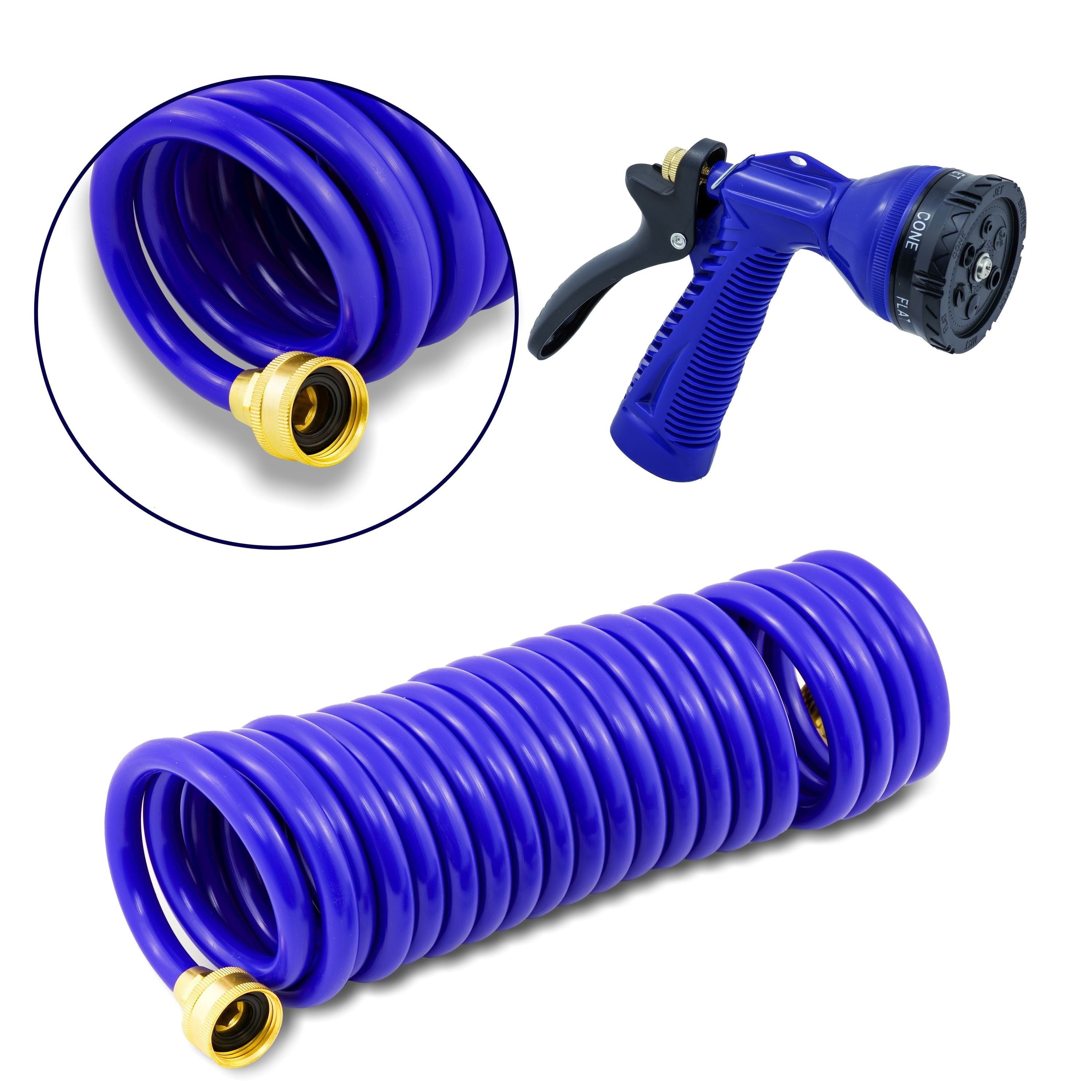 Whitecap 25' Blue Coiled Hose w/Adjustable Nozzle