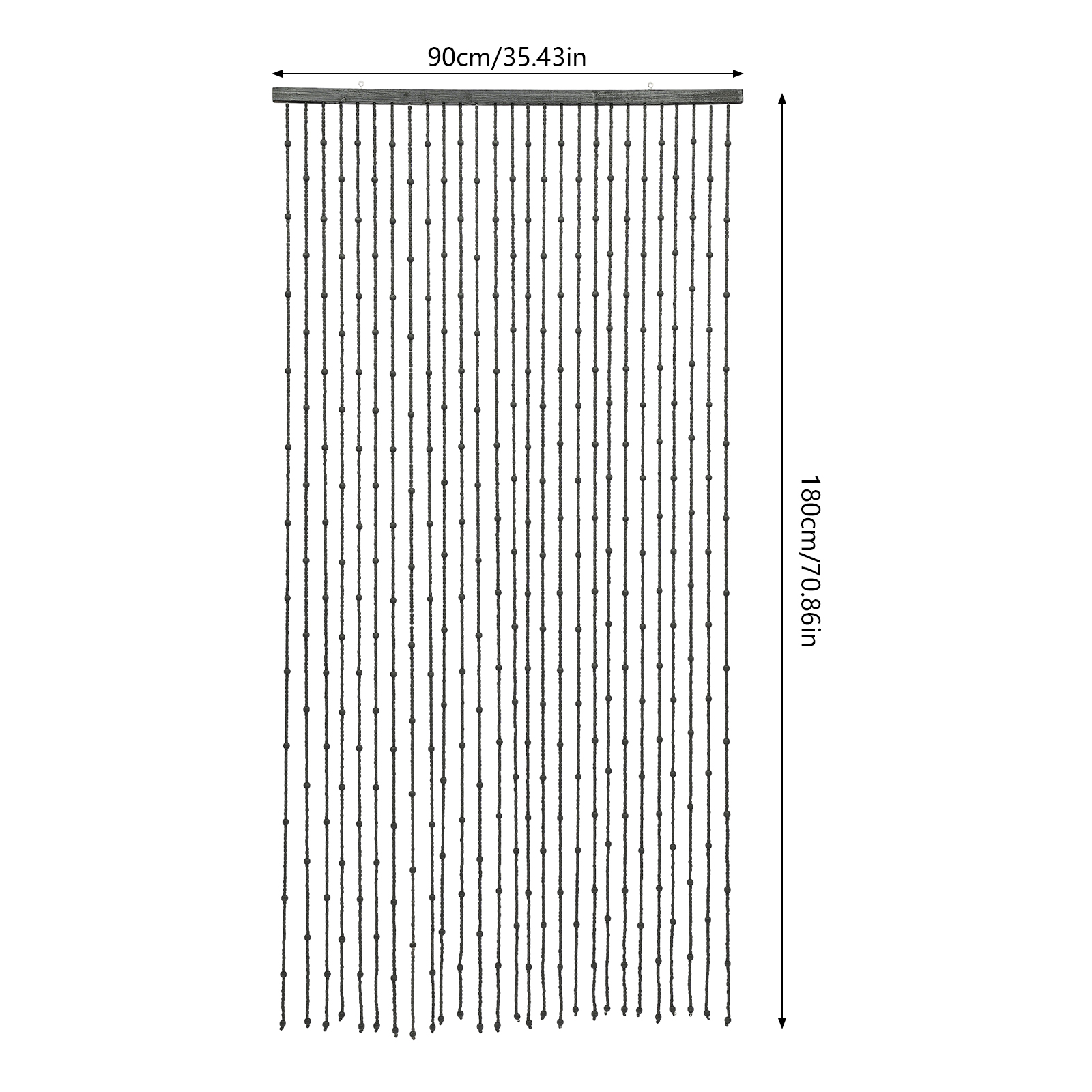 Natural Wooden Door Beaded Curtain, Doorway Beads, Front Door Decor Curtains, Black Door Curtain Beads
