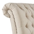 thumbnail image 4 of Weston Home Bowman Tufted Armless Chaise with Matching Pillow, Beige Linen, 4 of 8