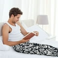 thumbnail image 7 of Mens Pajama Pants, Classica Floral Baroque Pattern Soft Sleep & Lounge Pants for Men, Cuteness Casual PJ Bottoms Pants with Pockets, 7 of 7