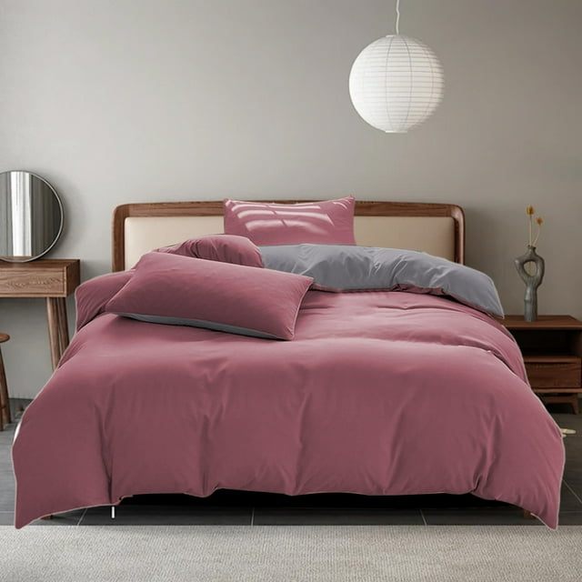 Full Solid Color Washed Piece Set, Bedsheet Duvet Cover Set, .8m Size, Four Piece Collection, Seasonal Home Decor, for Master Bedroom, Soft Cotton Material, 180x220cm Dimensions, Modern, Ihhxbz